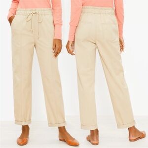 NWT LOFT Khaki Drawstring Twill Jogger Pants - Size S